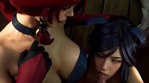 Pemandangan#2 untuk video: Fap to some fully nude animated sexy wenus cosplay of League of Legends’ Ahri and Miss Fortune