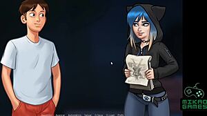Pemandangan#4 untuk video: Hentai game with teacher and student in bathroom scene