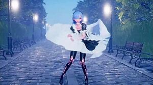 Tafereel#4 voor de video: Beautiful anime girl dancing and getting fucked part 2