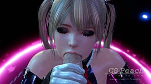 现场#2 视频: In this animated video, Marie rose shows of her deepthroat abilities