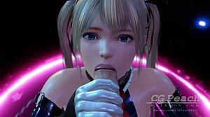 现场#3 视频: In this animated video, Marie rose shows of her deepthroat abilities