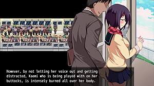 Näkymä#2 videolle: Hentai toon pisses and fingering it in the outside